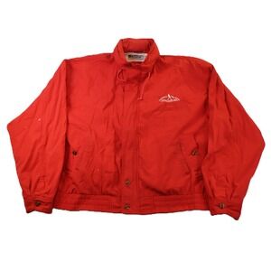 Dash Mens Large Windbreaker Jacket Red Johnnie Walker Logo Hooded Zip Front
